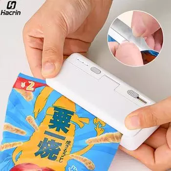 Мини-машина для запечатывания термопакетов Запайщик пластиковых пакетов Мини-портативный термозапайщик пластиковых пакетов Ручная машина для запечатывания пластиковых пакетов белый