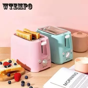 Мини-машина для завтрака Самодельный тостер Автоматическая электрическая сэндвичница Бытовой инструмент для выпечки Гамбургер Легкая пищевая машина Кухонная техника синий