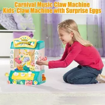 Мини-машинка для игрушек с музыкальными огнями, перезаряжаемая, простая в использовании, машинка для зажима кукол, игрушка для развития визуально-пространственных навыков у детей, в комплект входят плюшевые игрушки-сюрприз розовый