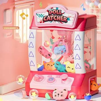 Мини-машинка для зажима кукол с музыкальными огнями, перезаряжаемая, простая в использовании розовый