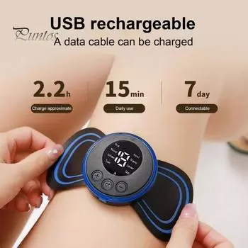 Мини-массажер для мышц и тела, 19 скоростей, 8 режимов, устройство для ухода за талией и шеей, для снятия боли, расслабления всего тела, шейный массажный пластырь для домашнего офиса A