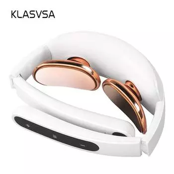 Мини-массажер для шеи с электрическим импульсным подогревом, умный портативный беспроводной массажер для шеи, электрический массаж для путешествий, дома и офиса, массаж для отдыха белый