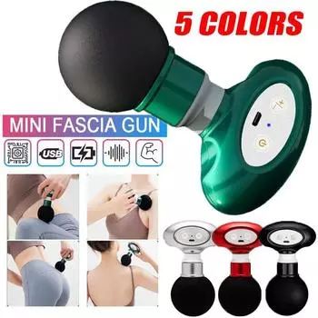 Мини-массажер-пистолет электрический для релаксации мышц, формирования для похудения, фитнеса, массажа тела, 1 шт. чёрный