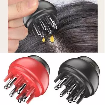 Мини-массажная расческа с жидкой основой для ухода за кожей головы, способствующая росту волос и уменьшению стресса чёрный