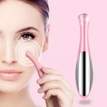 Мини-массажное устройство для ухода за кожей, электрический массажер для глаз, вибрация для лица, волшебная палочка для тонкого лица, анти-сумка и ручка от морщин розовый