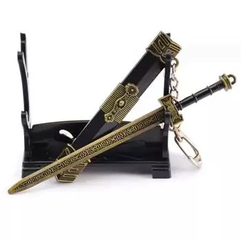 Мини-меч с ножнами, Китай, древний меч, сплав цинка, Тан Hengdao Han, меч, модель оружия, брелок, кулон, аксессуары для косплея 12CM