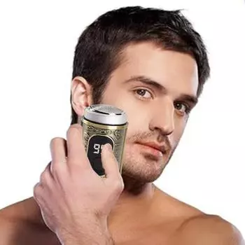 Мини-металлическая электробритва с цифровым дисплеем, перезаряжаемая через USB, водонепроницаемая, для влажного и сухого бритья, портативная для путешествий