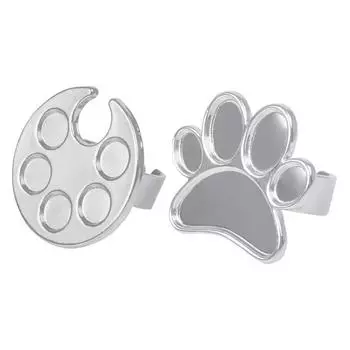 Мини-металлическая палитра для смешивания цветов для дизайна ногтей, дизайн колец с круглым следом для УФ-гель-лака