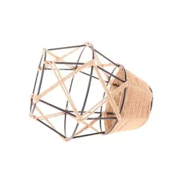 Мини Металлические Абажуры-Клетки С Плетеным Джутовым Канатом - Винтажные Фермерские Подвесные Абажуры Для Дома И Коммерческих Помещений чёрный