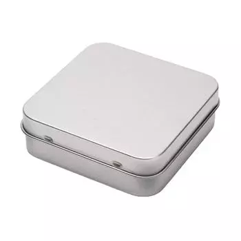 Мини-металлический контейнер для банок, квадратный откидной флип-контейнер для хранения ювелирных изделий, монета серебряный