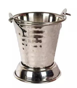 Мини-металлическое ведро Trifri из нержавеющей стали, маленькие сервировочные ведра с ручкой для картофеля фри, закуски, принадлежности для вечеринок, упаковка из 2 шт. 4.4” x 3.6” inches серебряный