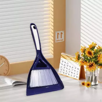 Мини-метла и совок для мусора, многофункциональный набор для подметания, ручная щетка, щетка для уборки стола зелёный