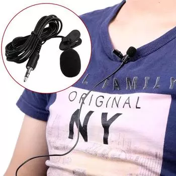 Мини-микрофон с петличным зажимом для галстука для преподавания лекций, полезный верх 3,5 мм чёрный