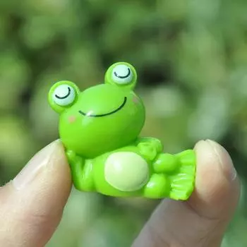 Мини-милая фигурка лягушки, модель животного, мох, микропейзаж, домашний декор, миниатюрные аксессуары для украшения сада фей A4