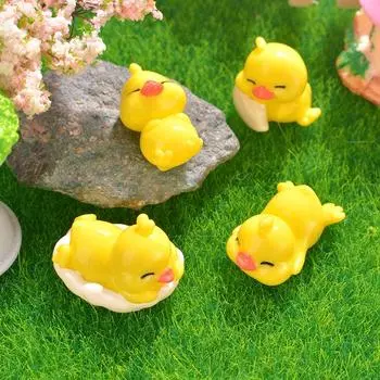 Мини-милая фигурка спящей утки, модель животного, мох, микропейзаж, домашний декор, кукольный домик, миниатюрный сказочный сад, декор, аксессуары