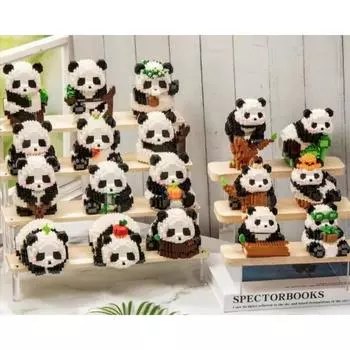 Мини Милая Креативная Панда Микро Строительные Блоки 3D Алмазная Модель Животные Кирпичи DIY Город Строительные Игрушки для Детей Подарок Детям