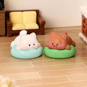 Мини-милая смоляная кукла-модель кошки, собаки, свиньи, кролика, животного, настольное украшение, мультяшные фигурки, садовые украшения, аксессуары