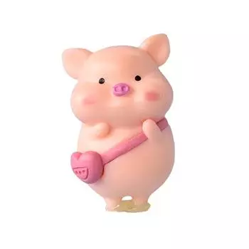Мини Милая Статуэтка Свиньи Модель Животного Мох Микро Ландшафт Домашний Декор Миниатюра