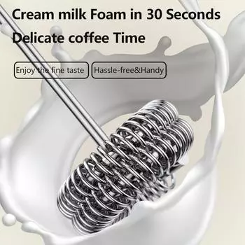 Мини-вспениватель молока, перезаряжаемый, автоматический, вращающийся, взбиватель яиц, портативный, для приготовления капучино, сливок, мешалка, кухонные принадлежности для приготовления пищи белый