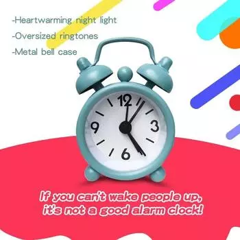 Мини Милый Металлический Маленький Будильник Креативный Студенческий Электронный Будильник синий