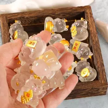 Мини Милый Светящийся Новогодний Магнат Кукла Микро Пейзаж Орнамент Кукольный Домик Миниатюрное Украшение Настольные Украшения Аксессуары 4