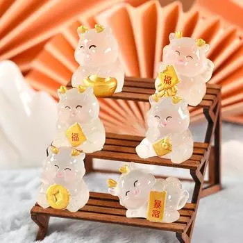 Мини Милый Светящийся Новогодний Магнат Кукла Микро Пейзаж Орнамент Кукольный Домик Миниатюрное Украшение Настольные Украшения Аксессуары