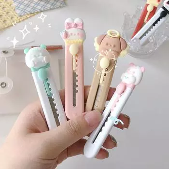 Мини-милый универсальный нож Caroon для студентов, маленький кавайный нож для открывания писем, зажим для бумаги для офиса, студенческие принадлежности, офисные аксессуары