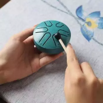 Мини-мини-полый барабан, музыкальный инструмент, боковой барабан, портативный небольшой музыкальный инструмент 4.5 Acts 8 sound синий