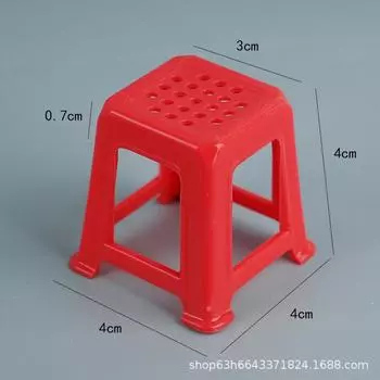 Mini Miniature Children S Fun Small Stool Doll House Desktop Decoration Model Small Ornament Children S Play House Toy Accessories красный