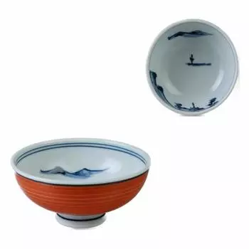 Мини-миска для риса Ranchant Multi Vermilion Landscape N830825 Arita Ware Сделано в Японии 10,24,8 см