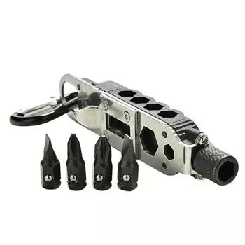 Мини-многофункциональная отвертка, уличные отвертки в форме брелка Edc серебряный