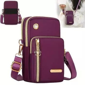 Мини-модная сумка для мобильного телефона, трендовая сумка через плечо на молнии, женская повседневная сумка 1 pc чёрный