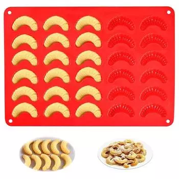 Mini Muffin30 Holes Silicone Croissant Mold DIY Cupcake Cookies Baking Pan Non-Stick Pudding Steamed Cake Mold Baking Tool