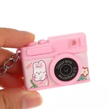 Мини-мультяшная камера, брелок для ключей, зеркальная камера с затвором и вспышкой, креативный держатель для ключей с имитацией камеры, сумка-подвеска, подарок для пары as the picture