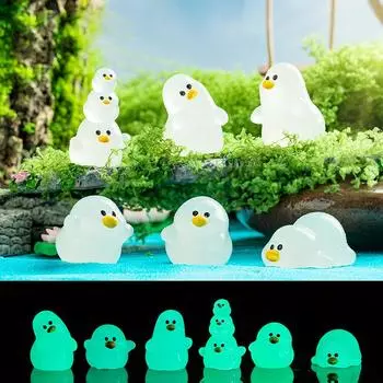 Мини-мультяшная маленькая белая уточка, украшения из смолы, миниатюрные фигурки, креативные украшения для дома своими руками, аксессуары, подарки A3