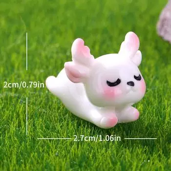 Мини-мультяшные украшения в виде оленей, настольные украшения для установки на транспортное средство, кукольный домик, микроландшафтное украшение