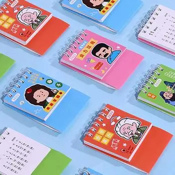 Мини-мультяшный настольный календарь 2025 года, милый портативный карманный маленький ежедневный календарь для планирования, управления расписанием, украшения рабочего стола