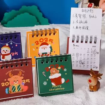 Мини-мультяшный настольный календарь, милый модный рождественский календарь, портативный карманный календарь, расписание, настольное украшение, рождественские подарки A4