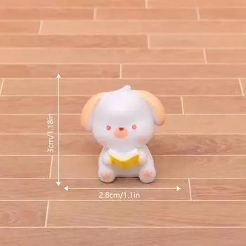 Мини-мультяшный щенок, читающий, украшение, милая собачка, кукла, фигурка, микро-ландшафт, украшение, кукольный домик, миниатюрная игрушка