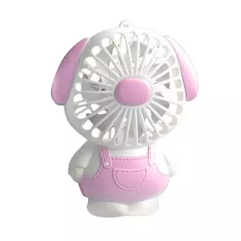 Мини мультяшный вентилятор в виде животного, USB-зарядка, 2 уровня скорости, нескользящее дно со шнурком, подсветка для студентов