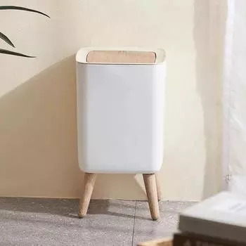 Мини-мусорное ведро объемом 2 л и мусорный ящик с деревянной фактурой на высоких ножках объемом 10 л, простое мусорное ведро с прессом для хранения мусора, кухонное, для ванной комнаты, настольное мусорное ведро