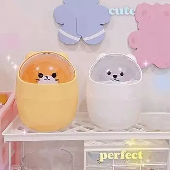 Мини-мусорный бак большой емкости съемный пластиковый мини-настольный мусорный бак PS для спальни жёлтый