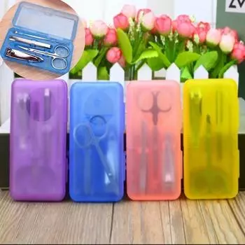 Мини-набор для маникюра и дизайна ногтей, инструменты для ухода за ногтями с кусачками, ножницами, пинцетом и цветными ножницами