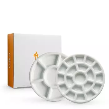 Мини-набор из 19 разделителей для фарфора Etchr Etcher, эксклюзивная круглая палитра для разделителей разных цветов, 2 шт. + палитра белый