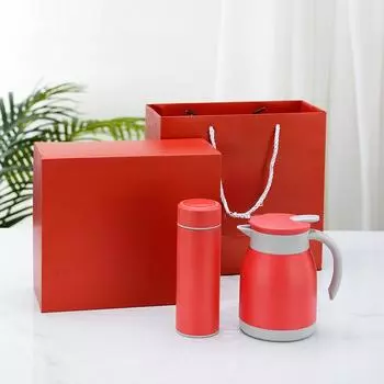 Мини-набор из подарочной кружки из нержавеющей стали 304 в подарочной упаковке 650ml+320ml белый