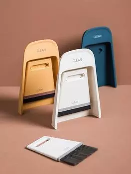 Мини-набор щетки и совка для домашнего использования, мягкая меховая волшебная маленькая щетка для уборки рабочего стола, подметания и соскабливания. Скребок для воды. белый