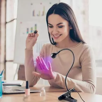 Mini Nail Lamp LED UV Portable Nail Dryer With Clip Dryer Lamps NailsLamp For Gel Polish Professional Nails Art Tools Home чёрный