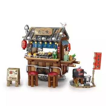 Мини-наноблок ЛОЗ, японский ночной рынок, популярные корейские игрушки