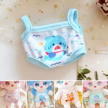 Мини-наряд, реквизит для переодевания, мягкая, очаровательная, 20 см, кукла-идол, напечатанная одежда, повседневная одежда синий