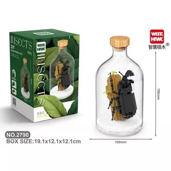 Мини-насекомые, строительные блоки, Божья коровка, бабочка, пчела, богомол, кирпичи, игрушки для животных, развивающие для детей